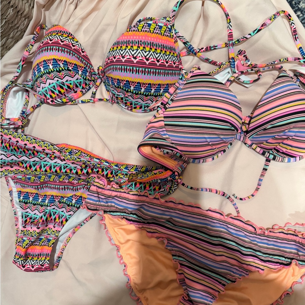 Victoria's Secret Multicolor Striped Bikini